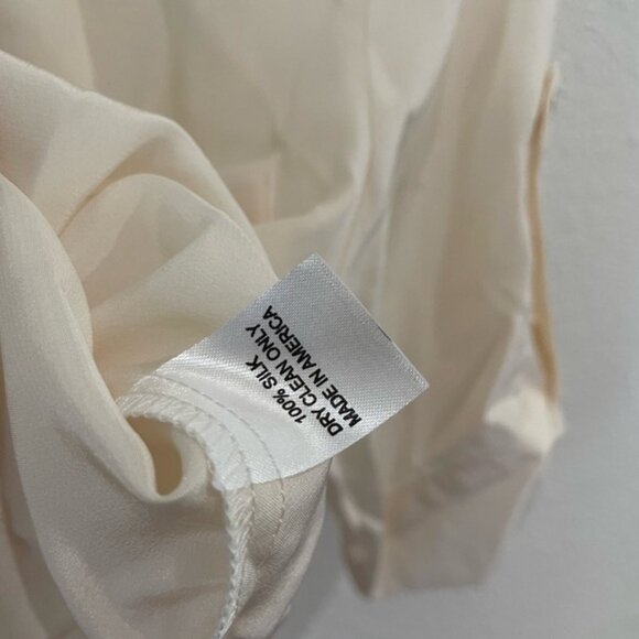 Amanda Uprichard Silk Neutral Feminine Blouse Contemporary Preppy Old Money - Picture 4 of 5